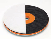 Drive plate with hook and loop surface