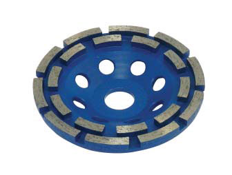 DIAMOND-grinding cup wheel Standard  DT-125-MBT-A, segmentheight 6,5mm double row, BLUE